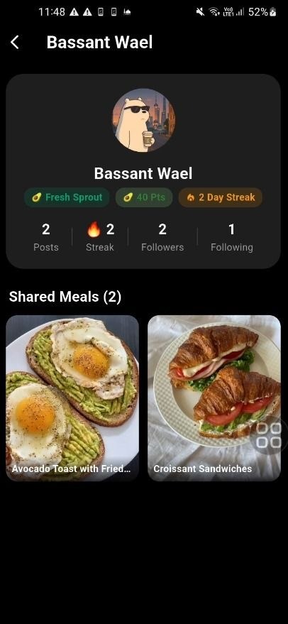 User Profile Screenshot
